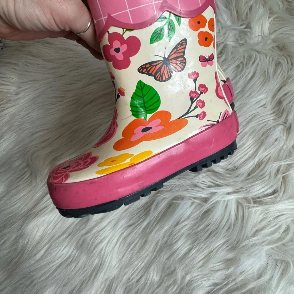 Stephen Joseph Vibrant Pink Floral Butterfly‎ Rain Boots